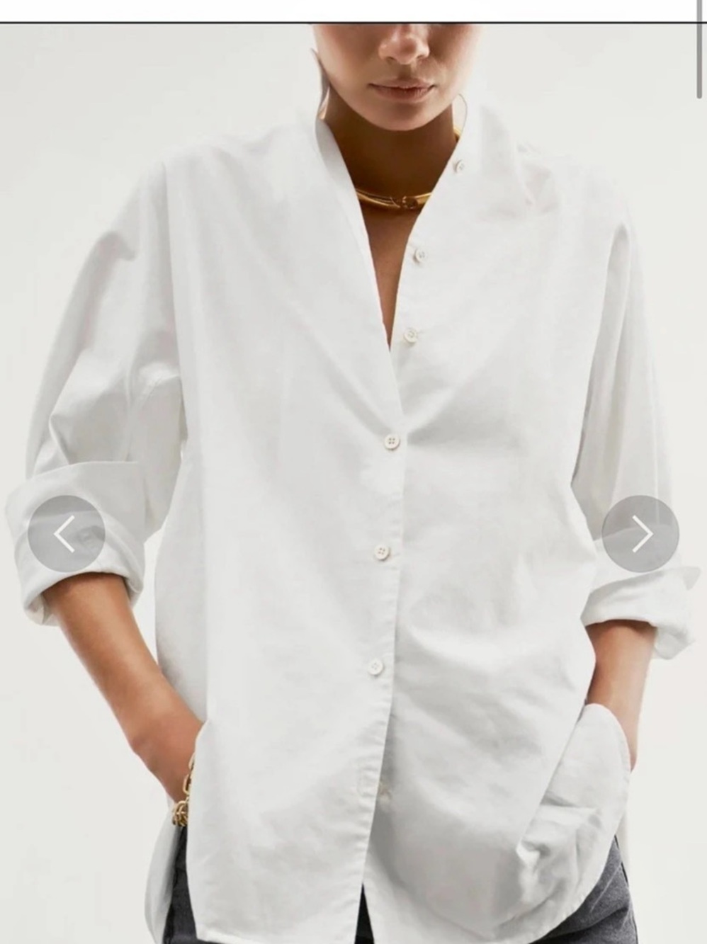 AYR Tate Button Down Shirt in White NWT